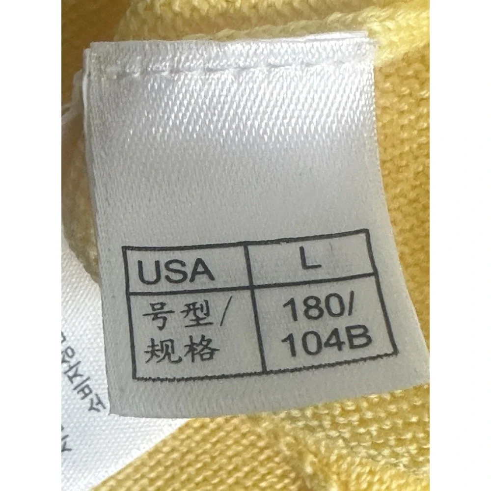 Men's Brooks Brothers Sweater Large V Neck Cotton Golf Pullover Yellow USA